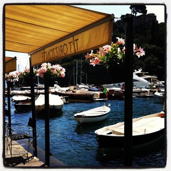 Pretty white boats in Portofino, Italy Pretty white boats in Portofino, Italy