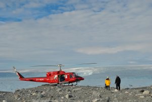 Helicopter at the top of the world