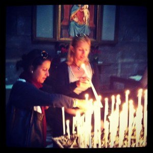 Lighting a candle