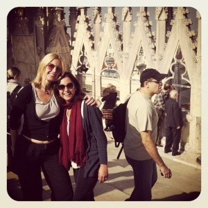Lynsey and I at the top of the Duomo (no idea who the guy is)