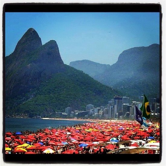 Ipanema Beach - a bit too busy for me. You can just see the Sheraton Rio on the left of the image