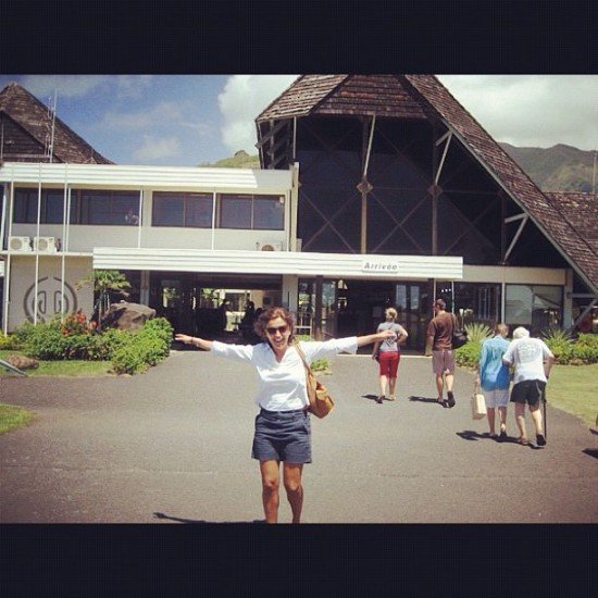 Look at me so happy - I had just landed in Moorea, French Polynesia