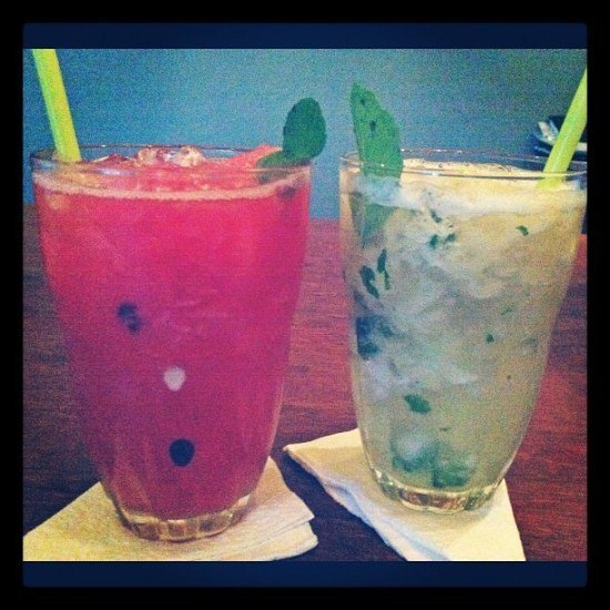 Caipirinhas - Brazil's national drink. Pictured here, my favourites: watermelon with pepper and pineapple with mint! Caipirinhas - Brazil's national drink. Pictured here, my favourites: watermelon with pepper and pineapple with mint!