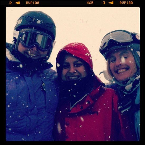 Me and the girls looking very cold!