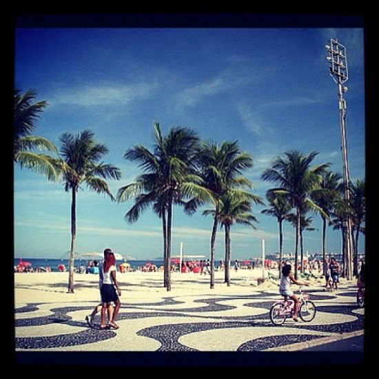 The "calçadão" - or long sidewalk - by Ipanema and Leblon beaches