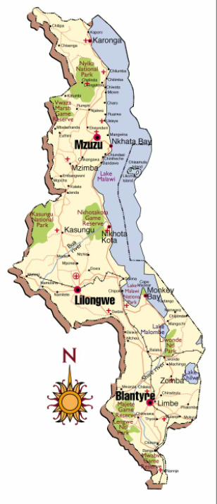 Map of Malawi Map of Malawi