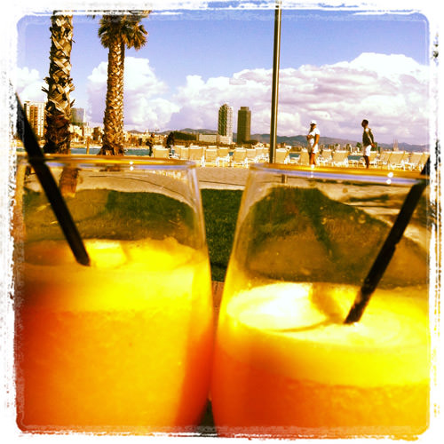 Orange juice always tastes better with a view Orange juice always tastes better with a view