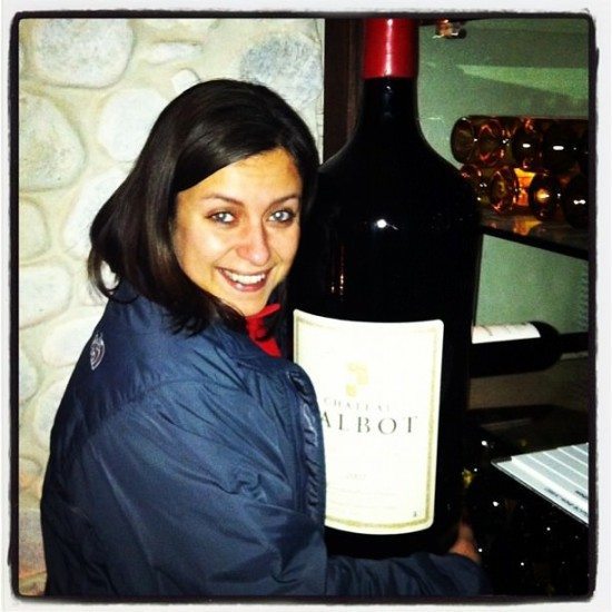 A decent sized wine bottle!