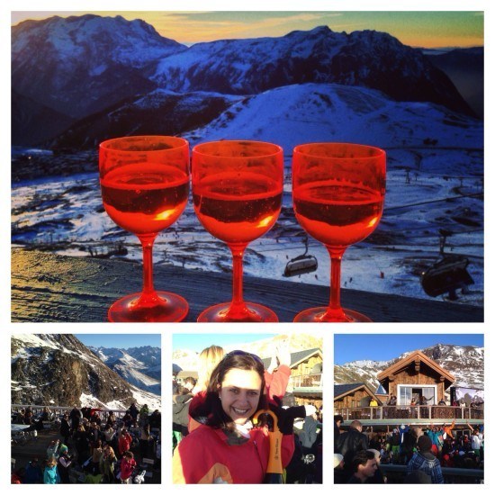 Champagne and a view. Always fun at La Folie Douce.