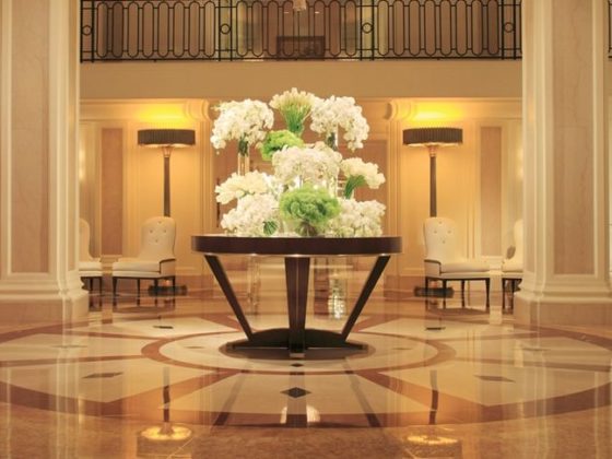 The stunning lobby at the Beverly Wilshire