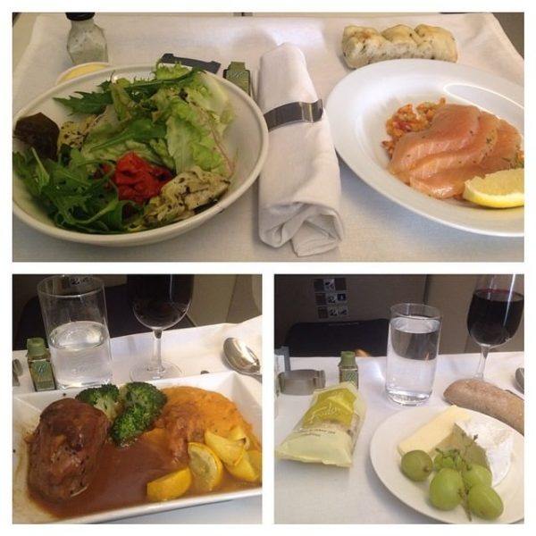 The BA Club World British Airways Business Class onboard lunch service