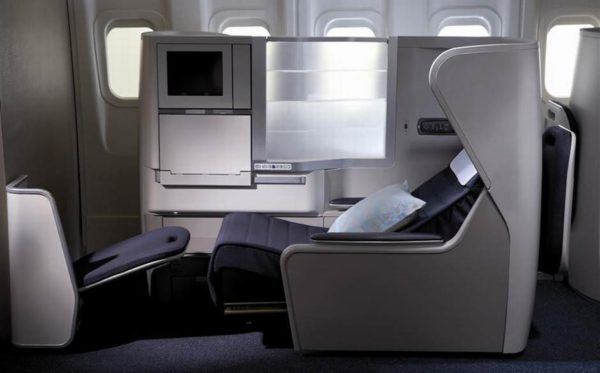 The BA Club World British Airways Business Class seat