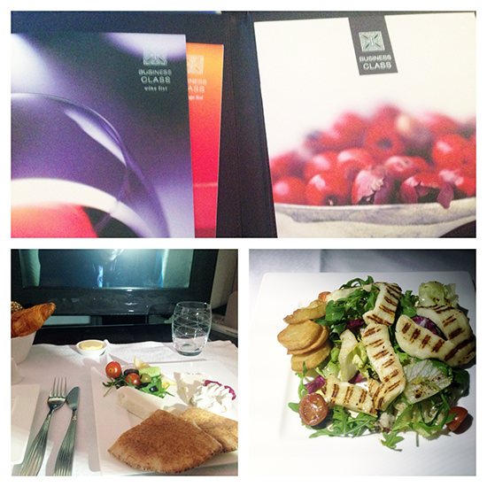 qatar airlines business class menu and food 