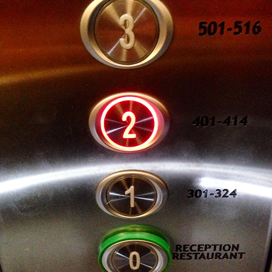 A very interesting lift, I have to say - you really need to know your room number.
