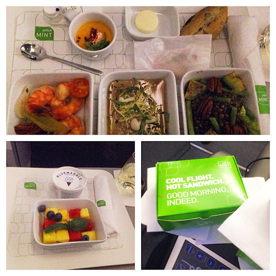 Jet Blue Mint business class service dining experience 