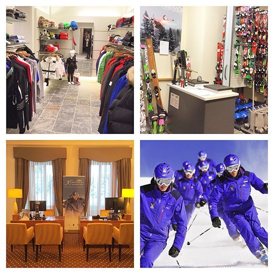 The ski shop, ski rental area, the very well dressed Kempinski Ski Guides and the booking area. All very slick and guest friendly.