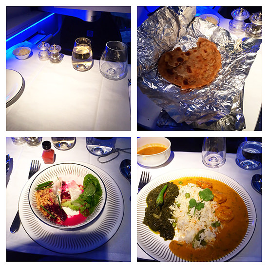 Jet Airways Business Class meal