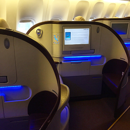 Jet Airways Business Class seat