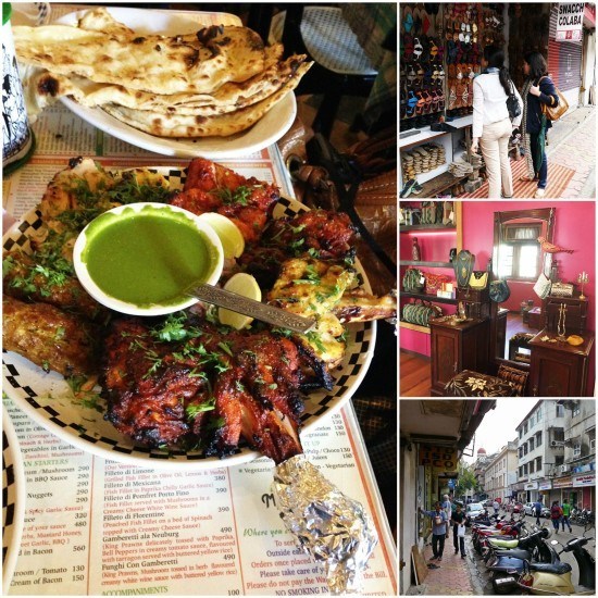 Shopping in Colaba and having our first proper Indian meal - a mixed tandoori grill.