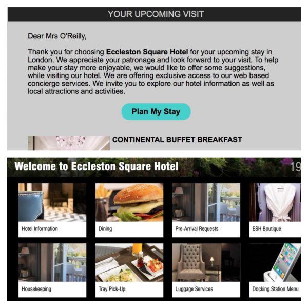 eccleston square hotel london welcome email