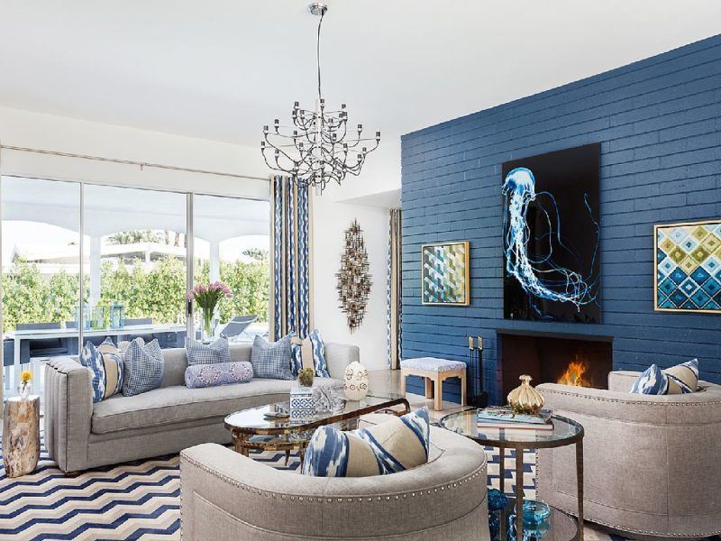 blue door palm springs living room
