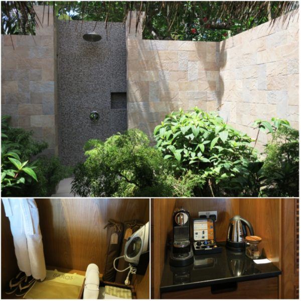 baros maldives hotel slh sovereign luxury holidays beach pool villa bathroom outdoor shower nespresso