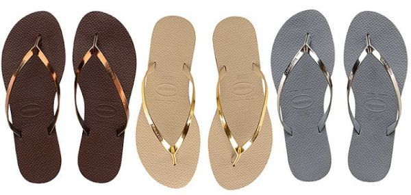 metallic havaianas flip flop sandals