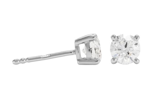 mappin and webb 18CT WHITE GOLD 1.00CT BRILLIANT CUT STUD EARRINGS