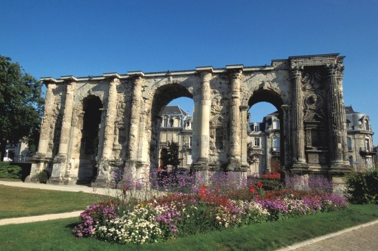 Porte Mars, the ancient gateway to Reims (Durocortorum), Roman capital of Champagne.