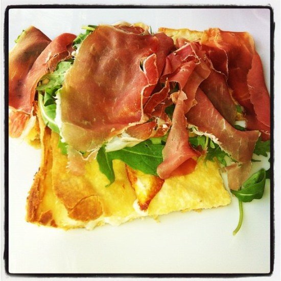 My absolute favourite focaccia - cheese, parma ham and rocket. This is foodie heaven