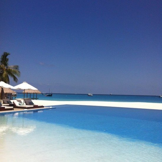 A pool with a view at Velassaru