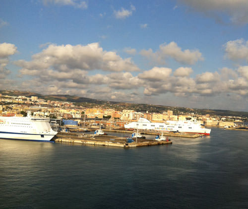 Civitavecchia as seen from our suite