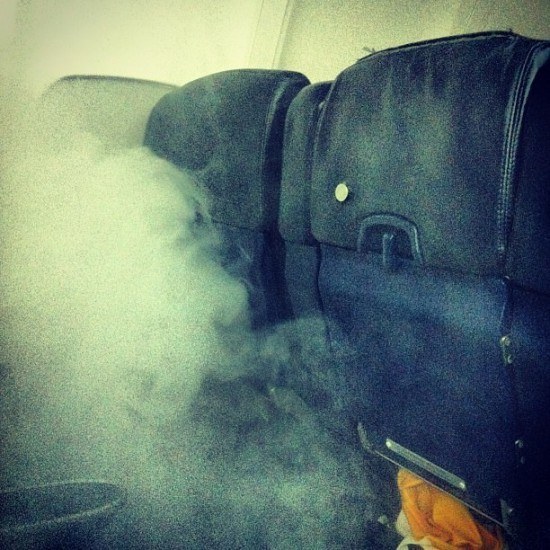 Smoke started to fill the cabin