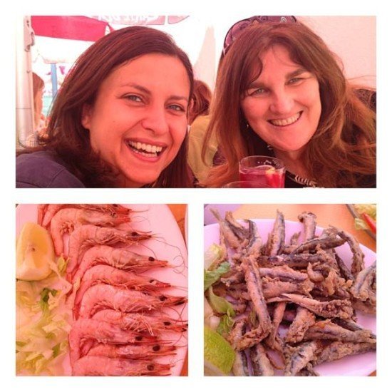 Finally meeting the lovely Michelle Chaplow over some gambas and boquerones!